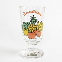 일러스트 빈티지 유리잔 230ml, 프레쉬주스, 1개