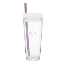 에이비라이프 에스텐 리유저블 텀블러 500ml + 개방형 일반 빨대 세트, 006 클리어퍼플
