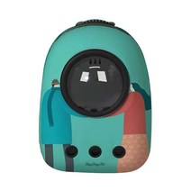 딩동펫 반려동물 우주홀 백팩 이동가방, 일러스트 민트