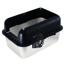 캣끗하개 하이탑 스텐 고양이 화장실, 블랙