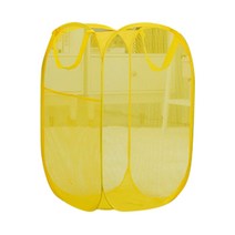 올나인 보관이 쉬운 빨래 바구니, 옐로우, 1개