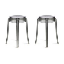 영가구 고스트 스툴 2p, 투명블랙