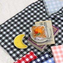 더해피 양면 방수 패턴 원단, 체크 블랙