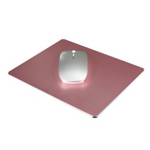 웰플레이 알루미늄 마우스패드 사각 중 220 x 170 mm + 미끄럼 방지 패드, 로즈골드, 1세트
