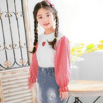 키즈레시피 아동용 하트 퍼프 라운드티
