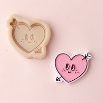 앵글띵 타블렛 실리콘몰드 2p, 무쿠무쿠 주근깨하트