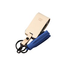 제렌폴 아우디 스마트키 케이스 ZA03, 테닝베이지(케이스) + 마린블루(태슬), 1개