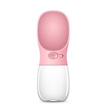 웁스 휴대용 반러동물 버튼식 물병 350ml, 핑크, 1개