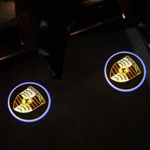 해시카 포르쉐 필름형 도어라이트 B타입, 포르쉐 원형로고, 2개