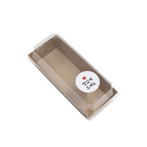 샌드위치 직사각 KP 마카롱용기 300p + 화이트원형 맛있게드세요 스티커, 1세트