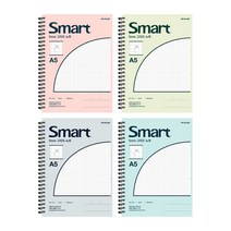 마이플러스 그리드 노트 4종 세트 A5 23-5616, A 핑크, B 그린, C 그레이, D 블루, 1세트