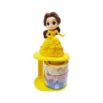 디즈니프린세스 벨 캐릭터 마스킹테이프 커터 타입 홀더 + 마스킹 테이프 1.5cm x 7m 3p, 혼합색상(홀더), 랜덤발송(마스킹테이프), 1세트