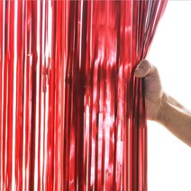 파티용품 레인 커튼 3p 세트, 레드, 1세트