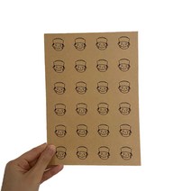 룩아트 꾸니니 곰신 큰원형 스티커 해군 24p, 크라프트, 1개