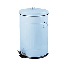행거인행거 인테리어 양철 페달휴지통 3L, 블루, 1개