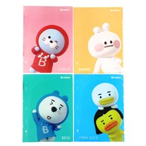 비패밀리 3D 6포켓 화일 4종 세트 24-1176, 핑크, 민트, 옐로우, 블루, 1세트