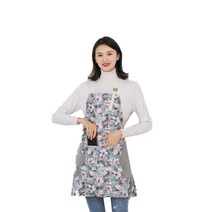 로지 플라워 데일리 작업복 방수 주방 앞치마, 그린, 1개