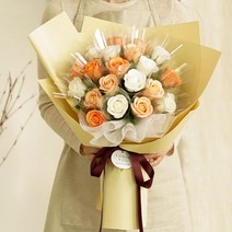 앨리플라워 조화 비누 장미 돈 꽃다발 20송이, 피치믹스