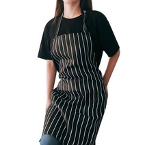 나하오 스트라이프 앞치마, 블랙, 2개