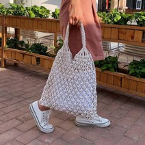 리뉴얼 바캉스 그물 라탄 숄더백