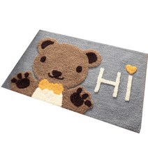 TCR 귀요미 동물친구들 물흡수 바닥매트 45 x 65 cm, 곰, 1개