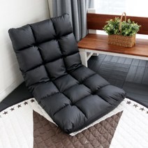 RM 플라톤 1인 접이식 쿠션 좌식의자, 블랙