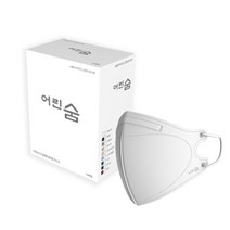 어린숨엣지 새부리형 컬러 일회용 마스크 대형 성인용, 30개입, 1개, 화이트