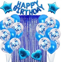 생일파티 풍선 세트, 블루, 1세트