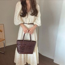 비비에모 펀칭 플라워 롱 레이스 루즈 원피스00110