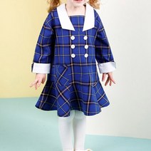 젤리스푼 아동용 총총체크 카라포인트 원피스