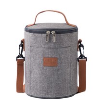 큐랑 어크로스 도시락 보온 보냉가방 원통형 YJ24, 그레이