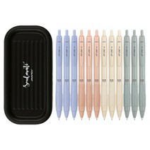 자바펜 제트라인 비즈 빈티지 볼펜 0.7mm 4종 x 3p + 소울메이트 펜트레이 세트, 블루, 올리브, 피치, 옐로우(볼펜), 블랙(펜트레이), 1세트