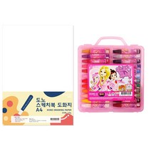 투코비 도노 스케치북 도화지 130g A4 250p + 동아 소피루비 크레파스 24색, 혼합색상, 1세트