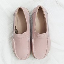 디아 여성용 드랑슈 소가죽 키높이 통굽 밴딩 쿠션 로퍼 5cm