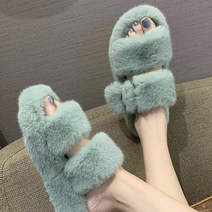 여성용 남브 겨울 키높이 털 슬리퍼