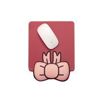하리코 리본 젤리젤리 손목보호 마우스패드, 레드, 1개