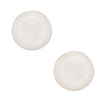 w에이블 감성 원형 테이블 매트 컵받침 2p, 11 베이지 레이스, 지름 36cm
