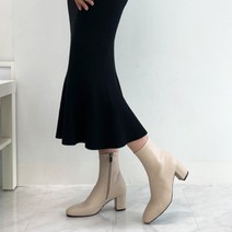 슈카르페 무드 가죽 앵클부츠힐 6cm