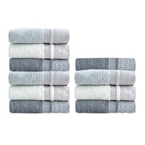 송월타월 격자 세면타올 SN 175g 뱀부사, 랜덤발송, 10개