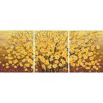 디클레어 3D DIY 보석십자수 캔버스형 3단세트 40X50cmX3, 돈들어오는 나무 1, 1세트
