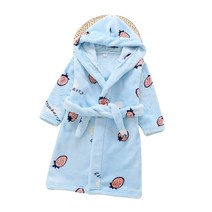 스타빈 아동용 패턴 후드 목욕가운 120호, 블루딸기