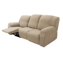 다루미 3인용 스퀘어 리클라이너 커버 8p, 연브라운