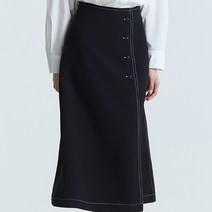 미쏘 스티치 A라인 롱 스커트