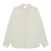 탱커스 하이넥 퍼프 소매 블라우스