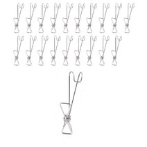 리빙홈디테일 다용도 후크 집게 대형 1.5cm, 실버, 20개