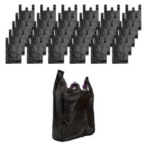 스위스녹스 손잡이 마트 시장 검정 비닐 봉투, 8L, 300매