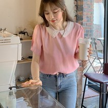 임블리 러블리카라 반팔 블라우스