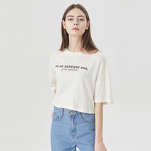 비엔엑스 여성용 라운드넥 레터링 데일리 숏 반팔 티셔츠 BU1TS053L0