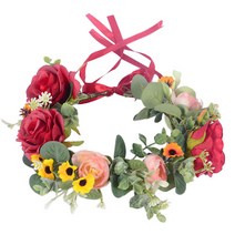 셀프웨딩 빈티지 크라운 플라워, 레드, 1개