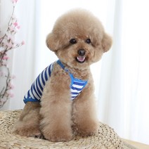 에이미러브즈펫 반려동물 하트 끈나시 티셔츠, 블루